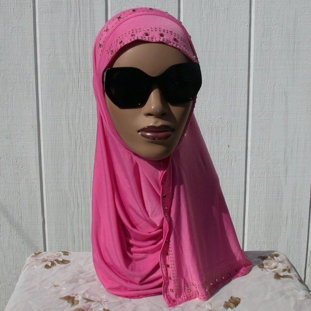 1 pc Instant Slip On Mona Style Hijab Pink Barbie